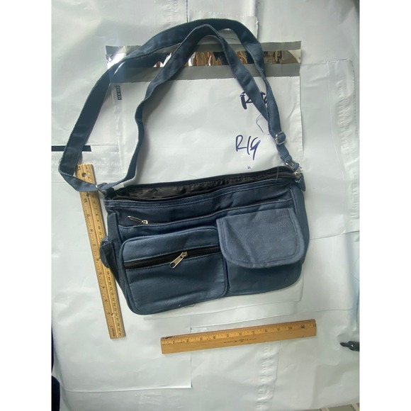 Black Faux Leather Crossbody Bag With Gold Hardware - Picture 9 of 9